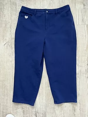 Dream Jeannes Quacker Factory Women 16 Blue Stretch  Ankle Capri Jeans • $18.99