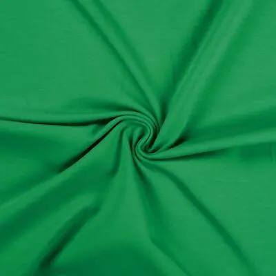 Cotton Jersey Spandex Stretch Dress Fabric Material - BRIGHT GREEN • £1.59
