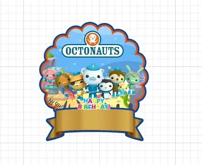 Personalised  Octonauts Cake Topper Party Decoration Any Name And Age Birthday • £6.90