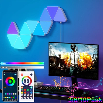 £27.59 • Buy Music Sync Triangle Wall Lamps Gaming Room Decor LED Quantum Night Lights Party