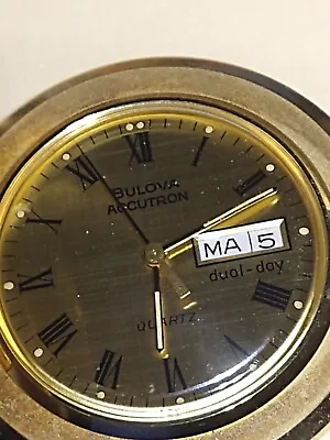 Vintage 1979 BULOVA ACCUTRON Swiss N7 POCKET WATCH QUARTZ- DAY & DATE  • $140