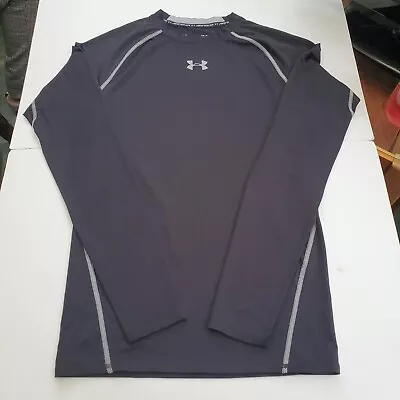 Under Armour Compression Top Long Sleeve Black Mens Large Excellent Condition • £17.99