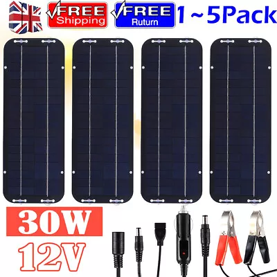 30W Solar Panel 12V Trickle Charge Battery Charger Maintainer Marine RV Car LOT • £12.99