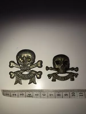 17th/21st Lancers  Regiment 2 X Cap Badge Deaths Head British Army • £2