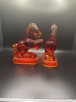 Vintage L. E. Smith Red Horse Bookends • $40.50