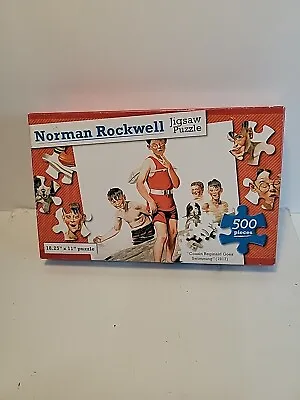 Norman Rockwell  500 Piece Puzzle Cousin Reginald Goes Swimming  SEALED • $8
