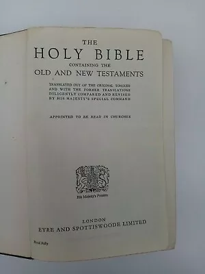 £20 • Buy Vintage Holy Bible Illustrated, Old & New Testaments, Eyre & Spottiswoode London
