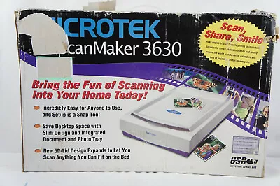 Microtek ScanMaker 3630 Flatbed Scanner New With Box Wear Collectible Vintage • $39.99