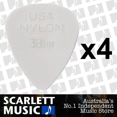 $3.95 • Buy 4 X Jim Dunlop Nylon Standard Greys .38mm Gauge Guitar Picks Plectrums 0.38 Grey