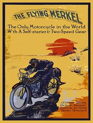 10896.Decor Poster.Room Wall.Vintage Interior  Design.Flying Merkel Motorcycle • $51