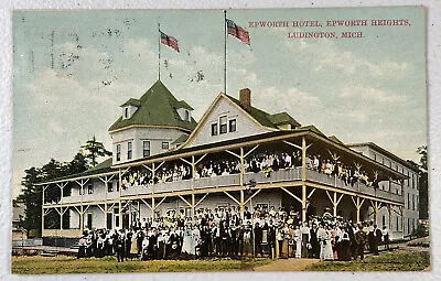 1909 Antique Postcard Epworth Heights Hotel Ludington Michigan Mason Lake MI Old • $5.99