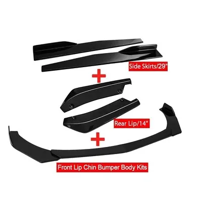 Front Bumper Spoiler+Side Skirt+Rear Lip Body Kits Gloss Black For Mitsubishi • $49.87