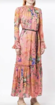 $350 • Buy ZIMMERMANN Tropicana Floral Cotton Voile Midi Dress Size 2