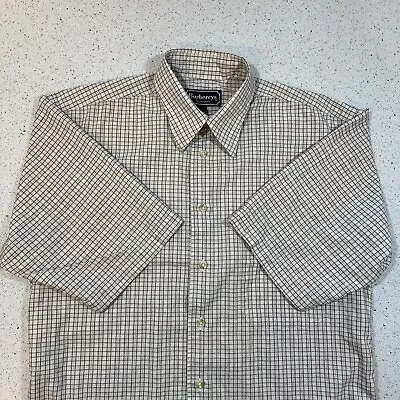 Burberrys Of London Mens S Textured Button Up Shirt Short Sleeve USA Vintage • $54.99