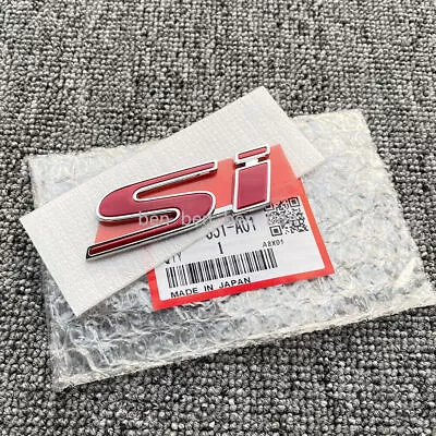 Genuine Oem Red Si Badge For Honda Civic Ep3 Fg2 Fg4 Rear Trunk Emblem Sticker • $16.30