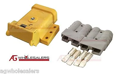 Yellow Anderson Plug Mounting Kit 50a With 2 Plugs Mount Cover Dust Cap External • $21