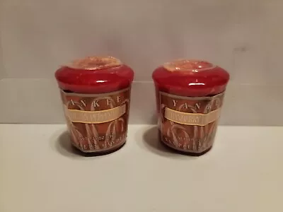 Yankee Candle Peppermint Swirls Votive Candle 1.75 Ounces Red Single Votive • £14.47