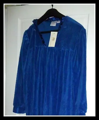 Ladies Dressing Gown/housecoat - Cobalt Blue Part Zip - Full Length • £23.99