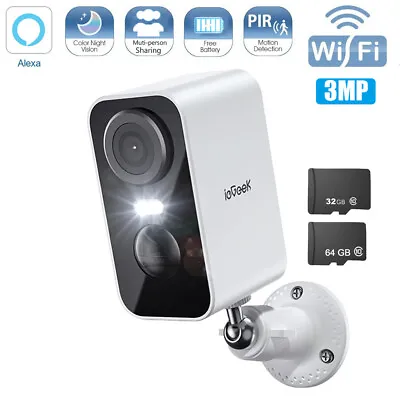 IeGeek 2K Outdoor Home Wireless Security Camera WiFi Battery CCTV System Alexa • £36.99