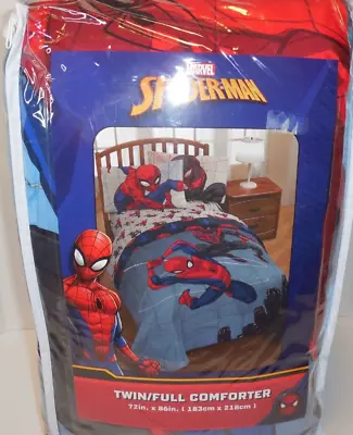 SPIDERMAN Twin Full Comforter 72  X 86  Marvel New Blue Red • $49.95