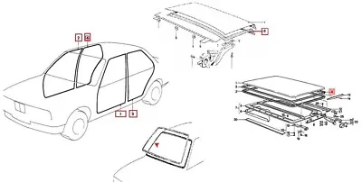 For BMW E30 Sedan 4 Door Weatherstrip Sunroof And Trunk Lid Rubber Seal 6 Pcs • $122.55