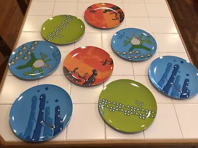 Atlas Made Modern Airport Terminal Map Melamine Dinnerware Set Of 8 10” Plates • $25