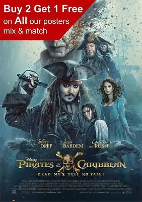 £0.99 • Buy Pirates Of The Caribbean Dead Man Tell No Tales Movie Poster  A5 A4 A3 A2 A1