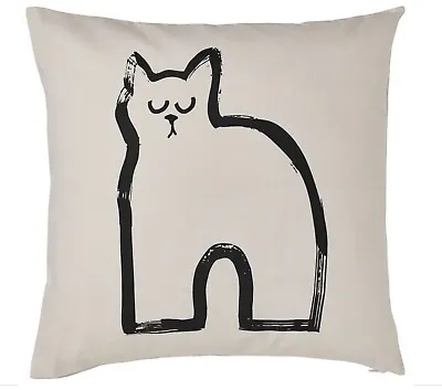 IKEA Tallspinnare Cushion Cover Ivory White/Black Pillow Case 50x50 Cat New • £8.50
