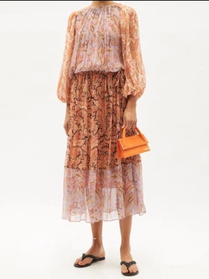 $500 • Buy Zimmerman Botanica Ruched Maxi Dress Size 1 BNWT