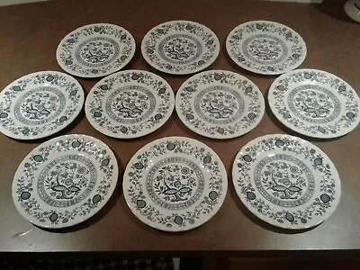 Lot Of 10 Myott Meakin 7  Plates White With Blue Floral  Made In England New • $26.99