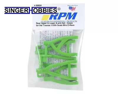 RPM 80604 Rear Upper & Lower A-arms 1/16 E-Revo GREEN NEW IN PACKAGE RPM80604 HH • $14.95