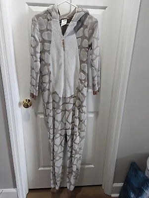 Secret Treasures Adult S Fleece Hooded All In One Giraffe Pajamas Zipper Lounge • £7.72