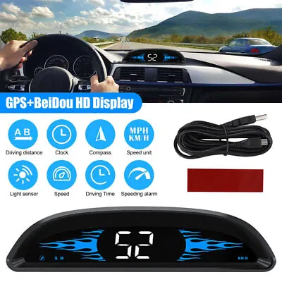 Digital Speedometer Universal GPS Car HUD Head Up Display MPH Overspeed Alarm US • $16.99