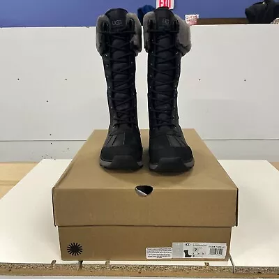 UGG Adirondack Boots Tall III Black Grey Waterproof Women's Size 7 W/1095142 • $100