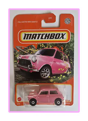 Matchbox Mattel 2 1964 Austin Mini Cooper In Pink White Stripes  Moc! • £11.95
