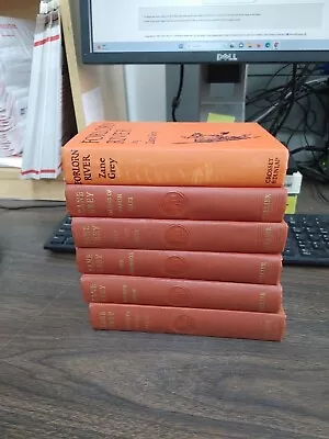 $29.99 • Buy Vintage Lot Of 6 Zane Grey Hardcover Books Forlorn River, Raiders Of Spanish ++