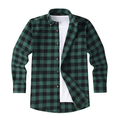 Mens Flannel Shirt Lumberjack Check TartanOxford Casual Brushed Cotton Blend • £19.95