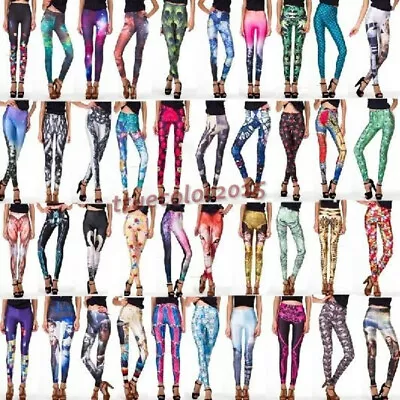 Leggings  Clearance 35 Colours 3d Print Plus Size Uk 6-20 Party Gift Sport Work • £12.99