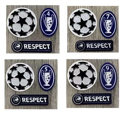 UEFA Champions League Star Ball + BOH 4/5/7/9 + Respect Badge Football Patch Set • $17.88