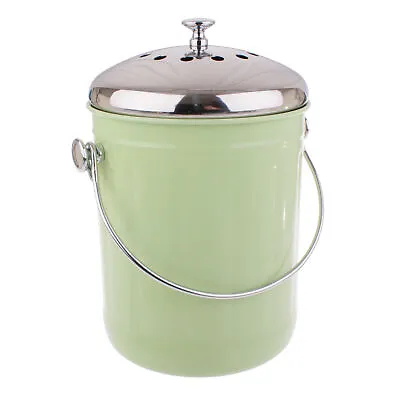 Enamel Retro Kitchen Scraps Green Compost Bucket With Charcoal Filter • $59.95