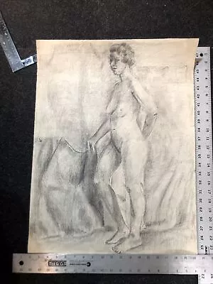 Vintage 1940's ART-NUDE BLACK FEMALE 20  X25  Pencil/charcoal DRAWING • $50