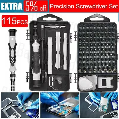 $16.29 • Buy 115 IN 1 Precision Screwdriver Set Phone PC Laptop Repair Tool Kit Screw Driver