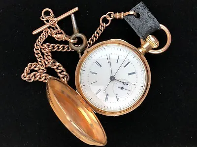 £3881.61 • Buy Antique 1/4 Quarter Jump Second 18k Gold Pocket Watch 149 Grams - Rare