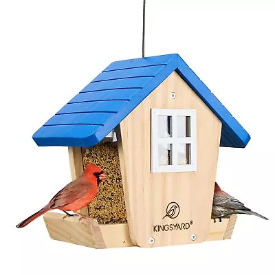 Wooden Wild Bird Feeder With Weatherproof Roof & Seed Tray Hopper Bird Feede... • $45.22