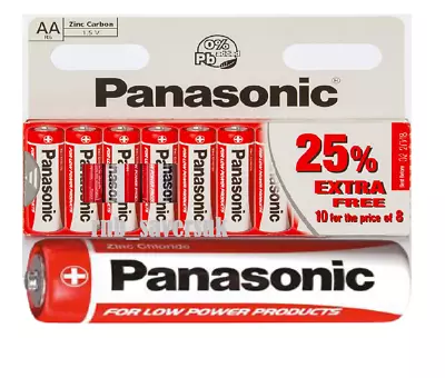 AA &  AAA Genuine PANASONIC Zinc Carbon Batteries - New R6 1.5V  • £2.99