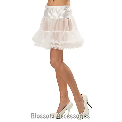 CA36 White Ruffled Pettiskirt Petticoat Slips Crinolines Adult Costume Accessory • $13.02