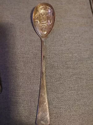 EPNS Sheffield England Serving 9” Spoon With Embossed Fruit Design Bowl • $4.95