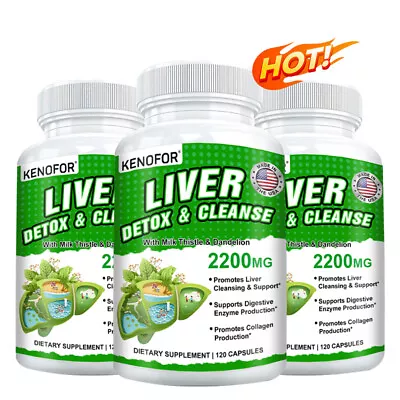 Liver Cleanse & Detox Support Supplement 2200mg With Milk Thistle & Dandelion • $9.42