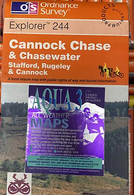 Cannock Chase By Ordnance Survey Os Explorer Laminated Map Aqua 3 Version • £5.70