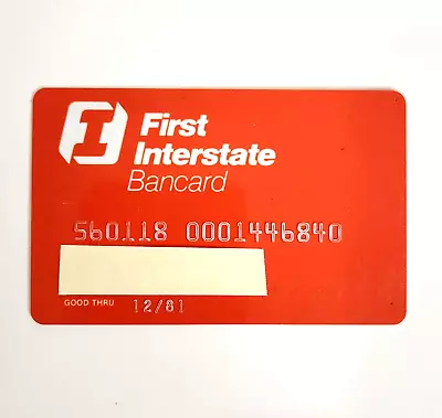 Vintage 1980s First Interstate Bancard Expired Credit Card • $23.33